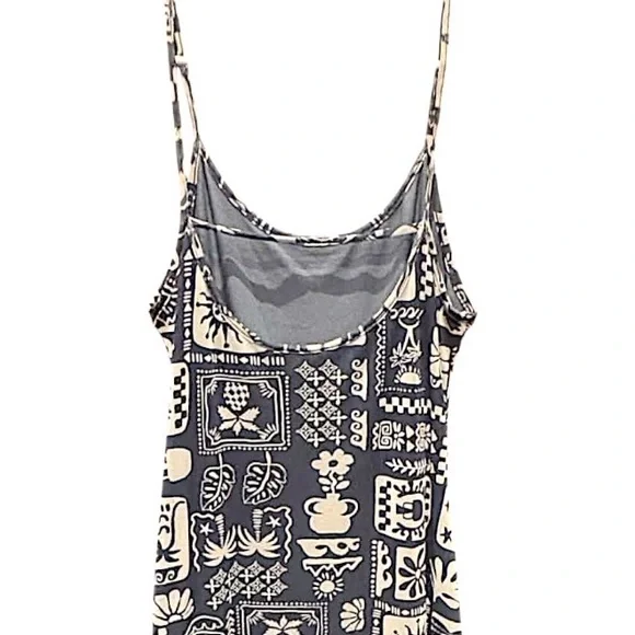 See You Monday Black and Cream Maxi Dress LARGE pit to pit 15in length 52in - Picture 5 of 7